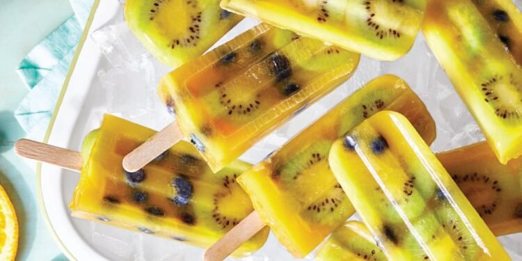 Kiwi Blueberry Orange Ice Pops Recipe