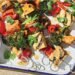 Grilled Veggie and Tofu Skewers with Peanut Sauce