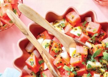 Watermelon Salad with Passion Fruit Dressing Recipe