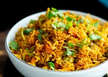 Baked Tawa Pulao – Indian Spiced Rice Bake