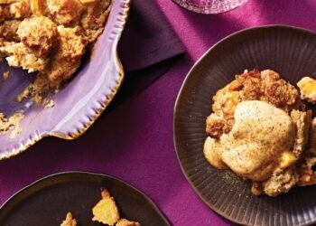 Ginger Peach Bread Pudding