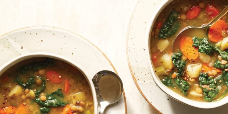 8-Ingredient Lentil Soup with Potatoes and Kale