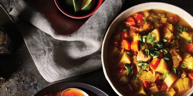 Jamaican Vegetable Stew with Mini Dumplings