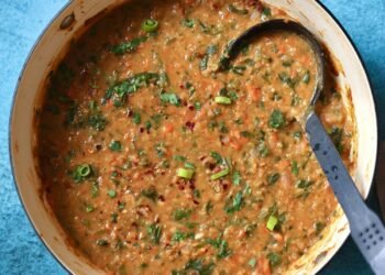 Red Lentil and Spinach Soup (gluten-free, soy-free, nut-free)
