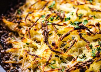 Mushroom pie with potato rosti