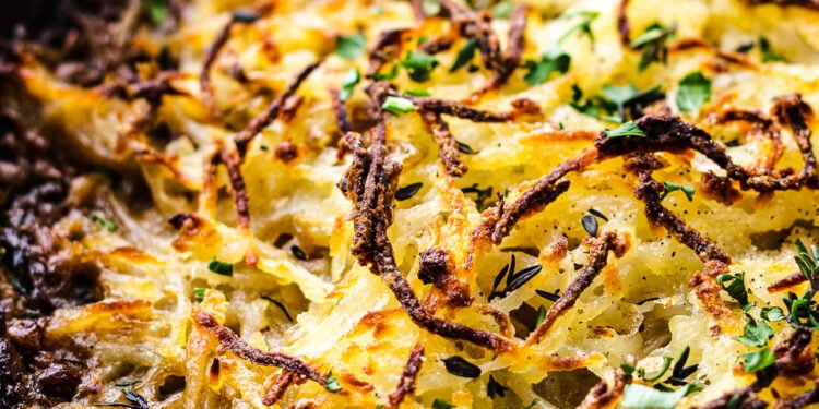 Mushroom pie with potato rosti