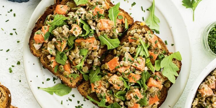 Maple Mustard Lentils, Sweet Potatoes, and Herbs Recipe