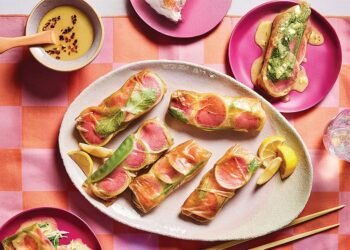 Watermelon Radish Spring Rolls with Dipping Sauce Recipe
