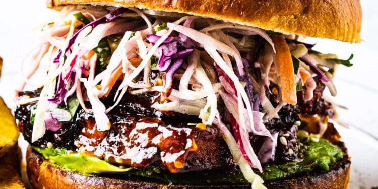 Korean tofu burger – Lazy Cat Kitchen