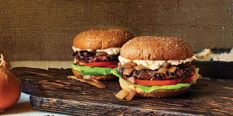 Black Bean Smash Burgers with Caramelized Onions Recipe