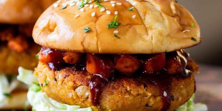 Peanut Carrot White Bean Burgers