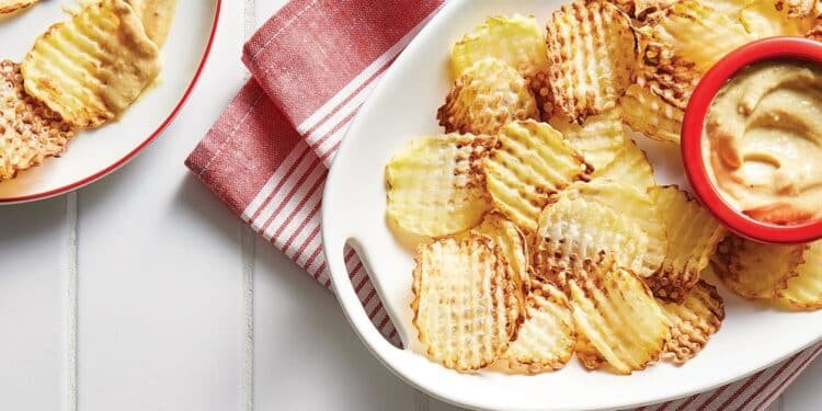 Air Fryer Waffle Fries with Dipping Sauce