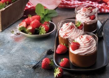 Black Bean Chocolate Mousse with Whipped Strawberry Cream Recipe