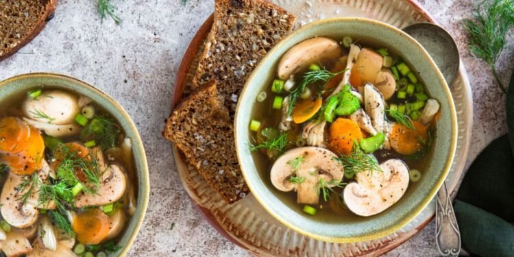 [RECIPE] Brothy Chicken & Mushroom Soup