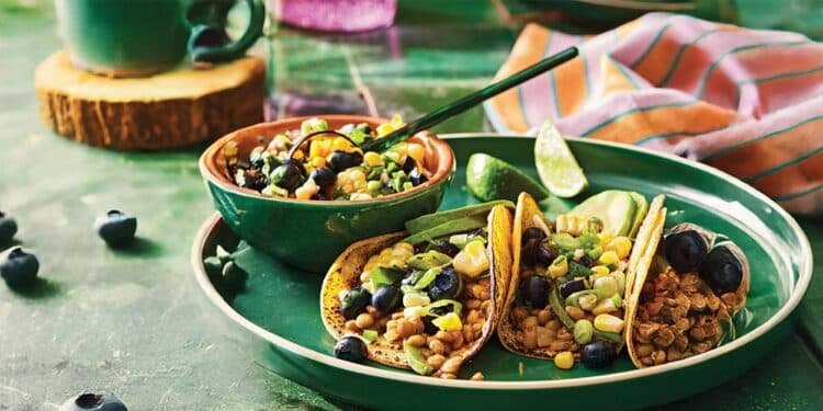 Lentil Tacos with Blueberry Corn Salsa Recipe