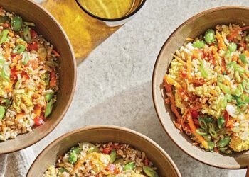 Miso Tofu Rice Bowl with Crunchy Veggies Recipe