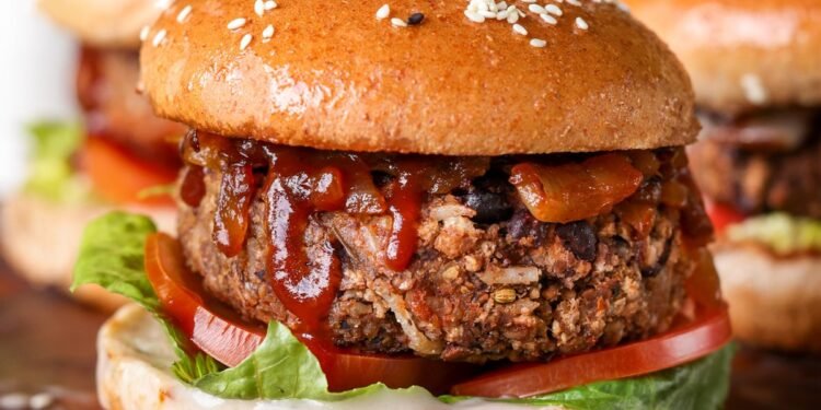 Grillable Veggie Burger – Black Bean Sunflower Seed Burger