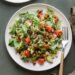 Summer Spinach Salad with Chickpea Olive Crumble (high protein)