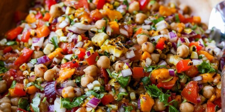 Mango Chickpea Salad (oil-free option)