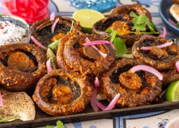 [RECIPE] Harissa Butter Roasted Portobello Mushrooms With Spicy Lemon Yoghurt