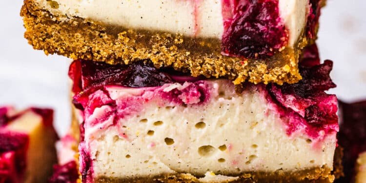 Vegan cranberry cheesecake bars – Lazy Cat Kitchen