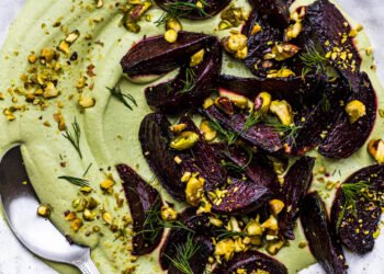 Roasted beets with dill cream