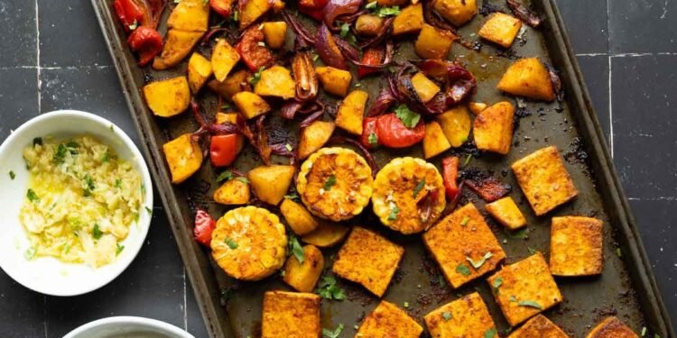 Sheet Pan Peri-Peri Tofu and Vegetables
