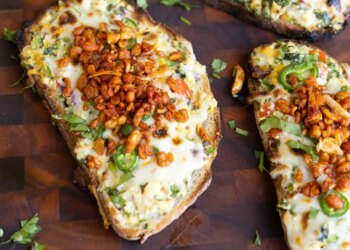 Triple Chilli Chilli Cheese Toast with Crispy Lime Tempeh