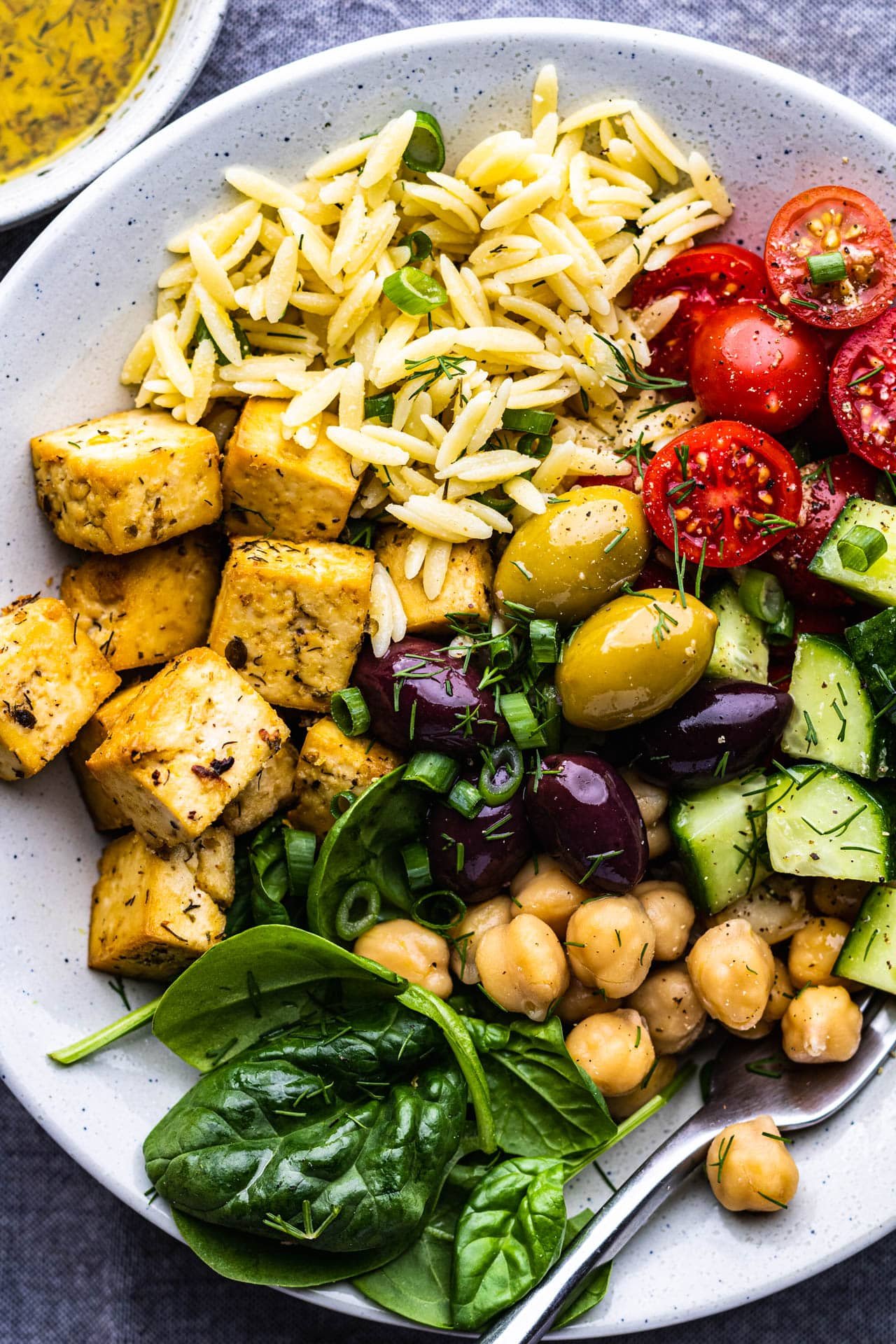 Greek bowls with lemon tofu