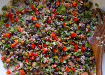 Dense Bean Salad with Lemon Yogurt Dressing