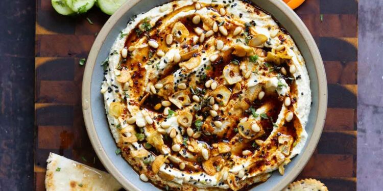 Creamy Whipped Tofu Feta with Smoky Hot “Honey”